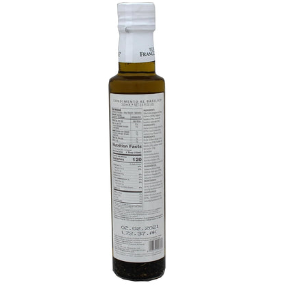 Italian Basil Naturally Flavored Extra Virgin Olive Oil from Terre Francescane, 8.4oz, 250ml - Case 1