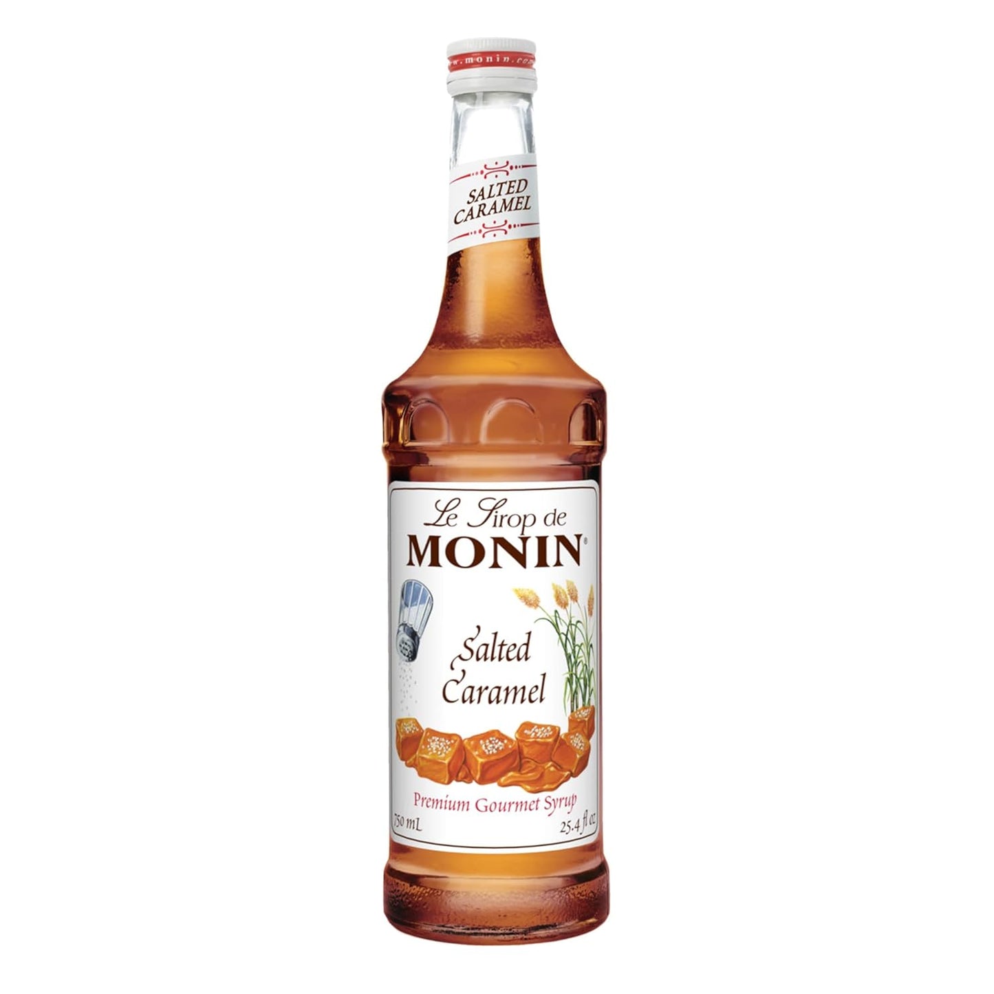 Monin - Salted Caramel Syrup, Natural Flavors, Great for Mochas, Lattes, Smoothies, Shakes, and Cocktails, Non-GMO, Gluten-Free (750 ml) - Case 1