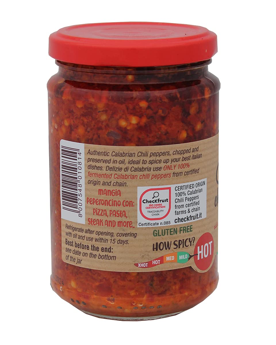 Delizie Di Calabria Calabrian Chili Peppers Crushed in Oil 9.87oz (280g) - 1 Case