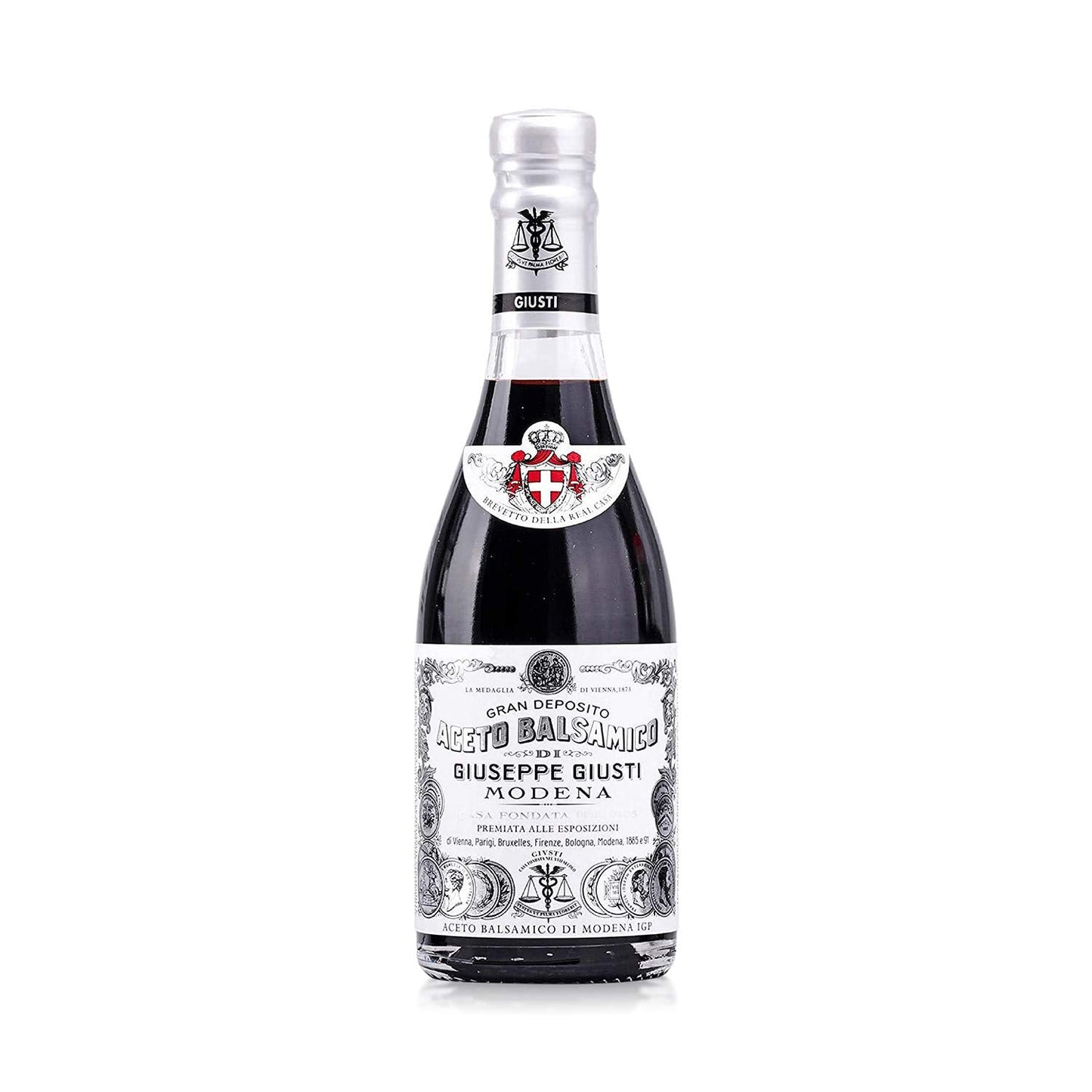 Giuseppe Giusti Silver Medal ( Aged 6 Years ) Aceto Balsamico di Modena Italy - Gourmet Aged Premium Balsamic Vinegar of Modena Medaglia d'Argento - Champagnotta Bottle - 250ml - 1 Case