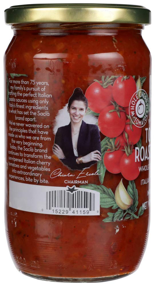 All Natural Whole Cherry Tomato and Roasted Garlic Pasta Sauce NON GMO. Imported From Italy - Case 1