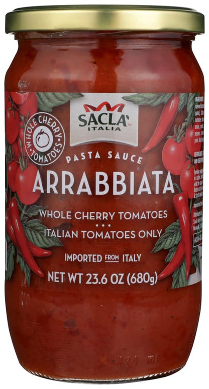 All Natural Whole Cherry Tomato Arrabbiata Pasta Sauce NON GMO. Imported From Italy- Case 1