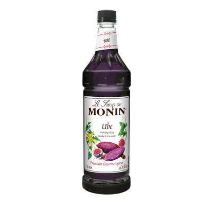 Monin - Ube Blend Syrup, Savory & Sweet, Blended With Notes of Fig, Cinnamon & Vanilla, Great for Lemonades, Boba Tea, & Coffee, Dairy-Free, No Artificial Sweeteners, Gluten-Free (Plastic, 1 Liter) - Case 1