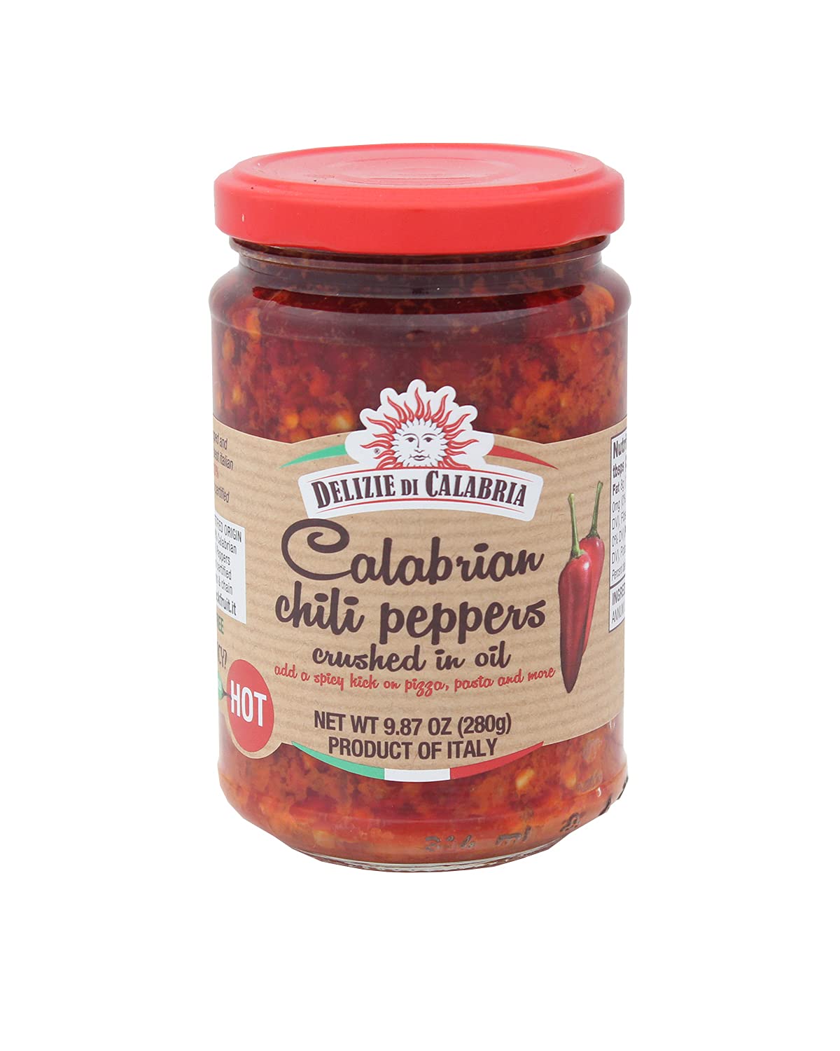 Delizie Di Calabria Calabrian Chili Peppers Crushed in Oil 9.87oz (280g) - 1 Case