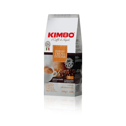 Kimbo Espresso Crema Intensa Whole Bean Coffee - Blended and Roasted in Italy - Medium to Dark Roast with a Full Body Cinnamon Flavor - 2.2 lbs Bag - 1 Case