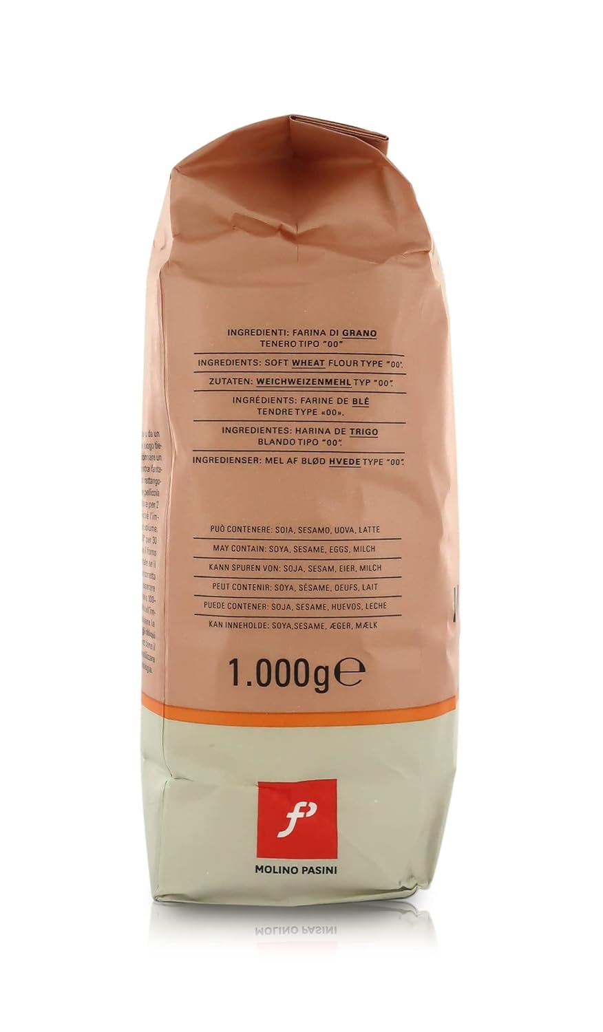 Molino Pasini Manitoba Flour, Soft Wheat from North America and EU, 1 Kg / 2.20 Lb - 1 Case