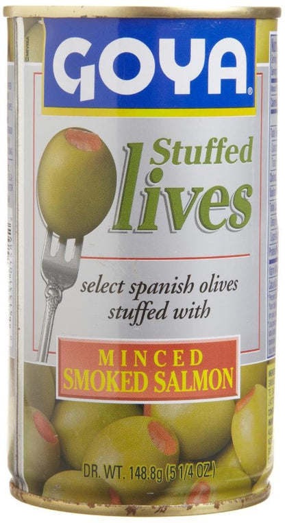 Goya Manzanilla Olives Stuffed With Salmon 5.25 Onces - Case 1