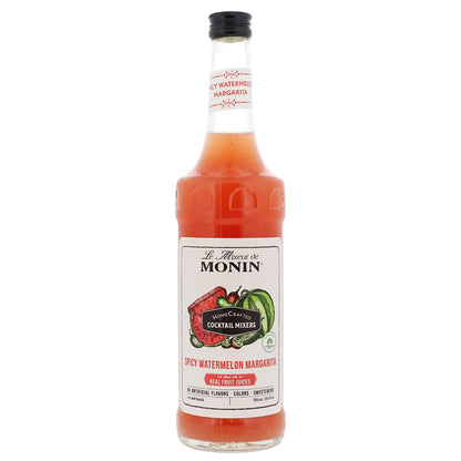 Monin - HomeCrafted Spicy Watermelon Margarita Cocktail Mixer, Ready-to-Use Drink Mix, Just Add Tequila, Refreshingly Sweet & Spicy Cocktail Mix, Perfect for Cocktails & Frozen Beverages (750mL) - Case 1