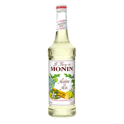 Monin - Mojito Mix Syrup, Sweet Herbal Mint Flavor, Great for Frozen Cocktails, Mocktails, & Delicious Desserts, Gluten-Free, Vegan, Non-GMO (750 ml) - Case 1