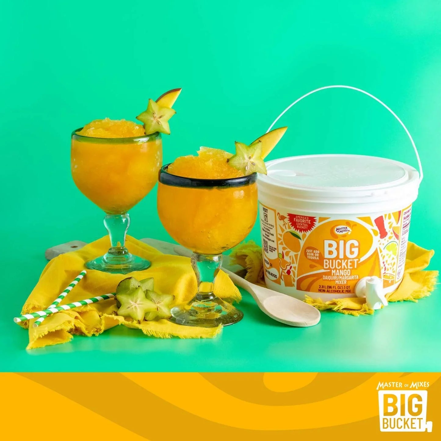 Master of Mixes Mango Daiquiri Margarita Mix, Ready to Use, 96 oz Low-Profile - Case 1