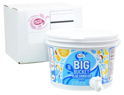 Master of Mixes Blue Hawaiian Mix, Ready to Use, 96 oz Low-Profile BigBucket, Individually Boxed - Case 1