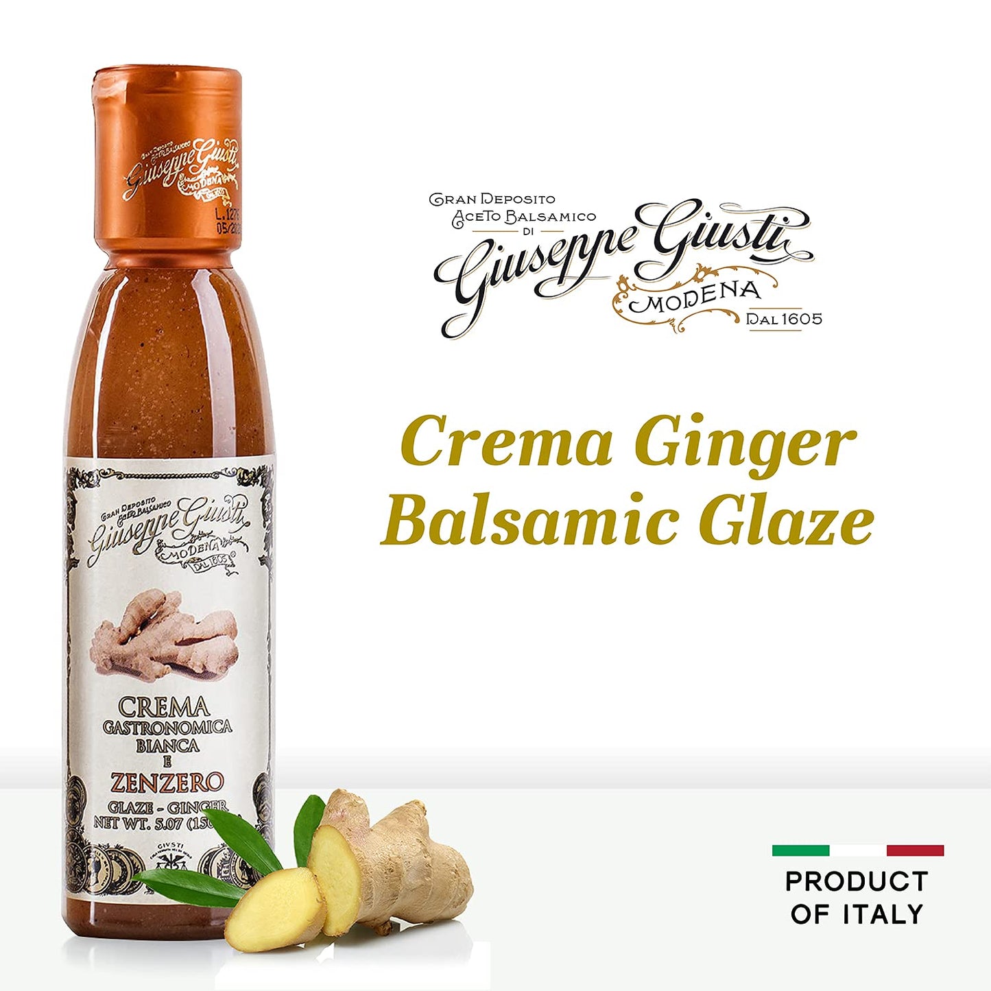 Giuseppe Giusti Crema Ginger Balsamic Glaze of Modena - 150 ml - 1 Case