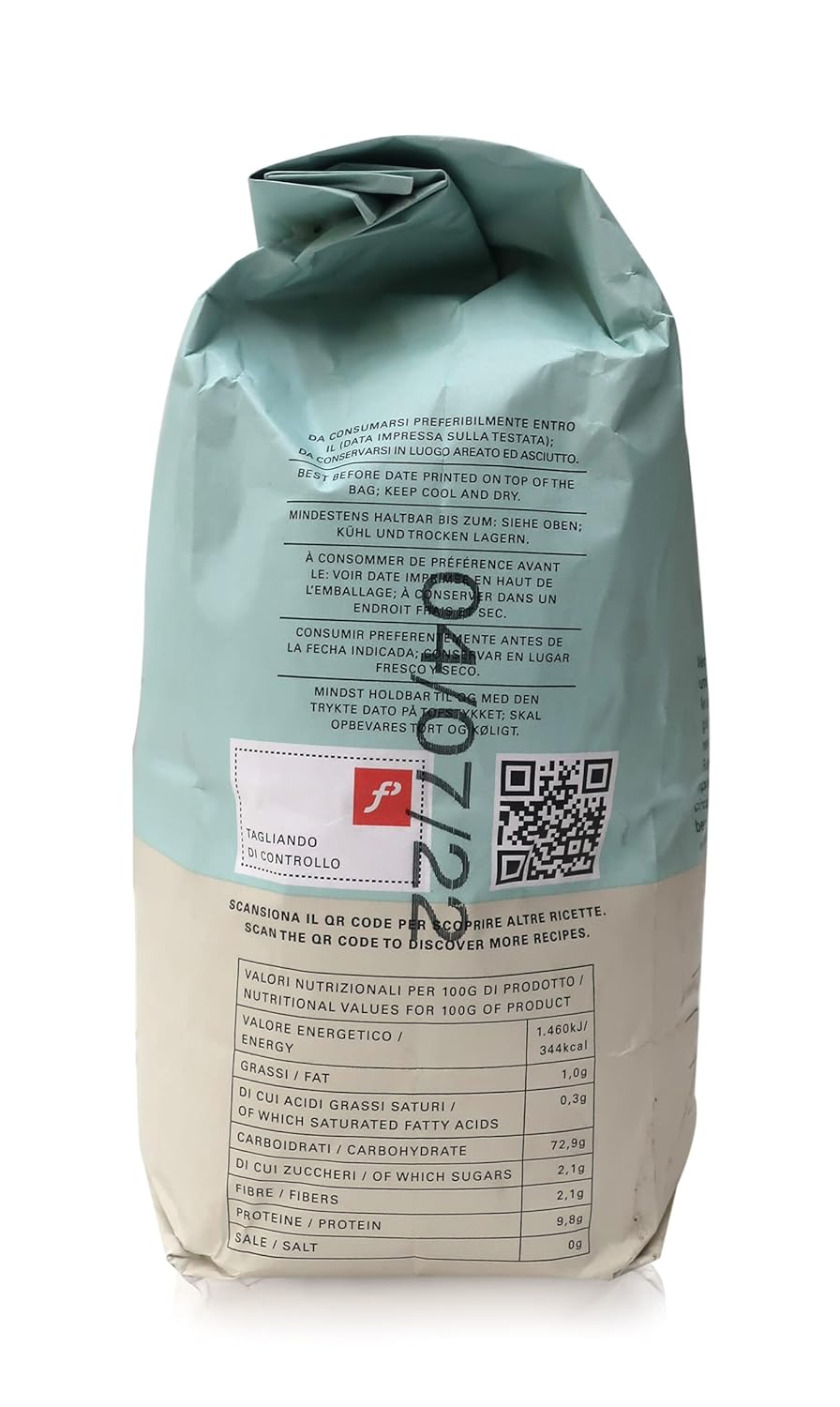 Molino Pasini Soft Wheat Flour Type "00" Ideal for Homemade Pasta, Wheat from Italy, 5 Kg / 11 Lb - 1 Case