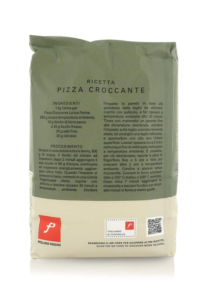 Molino Pasini Flour Mix Ideal for Crispy Pizza, 1 Kg / 2.20 Lb - 1 Case