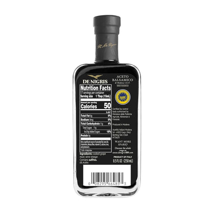 De Nigris Balsamic Vinegar Of Modena Excellence Line Founder's Edition Recipe (70% Grape Must) 8,5 Oz (250ml) | Balsamic Vinegar From Modena Italy Thick and Intense | Balsamic Vinegar Aged - Case 1