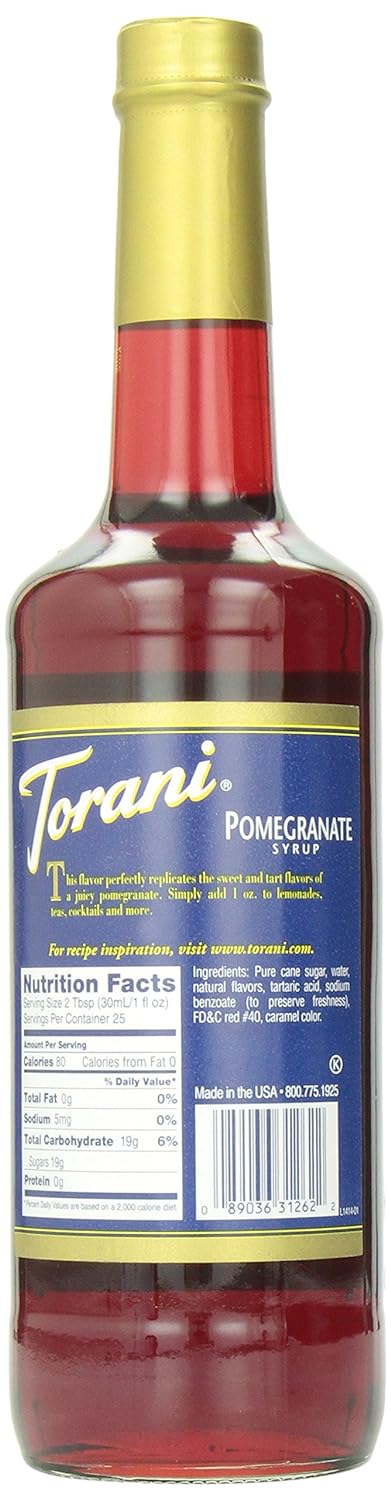 Torani Pomegranate Drink Syrup, 750mL - 1 Case