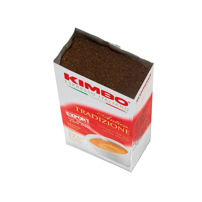 Kimbo Antica Tradizione Ground Coffee - Blended and Roasted in Italy - Extra Dark Roast with a Neapolitan Tradition of Mellow Flavor - 8.8 oz Brick - 1 Case