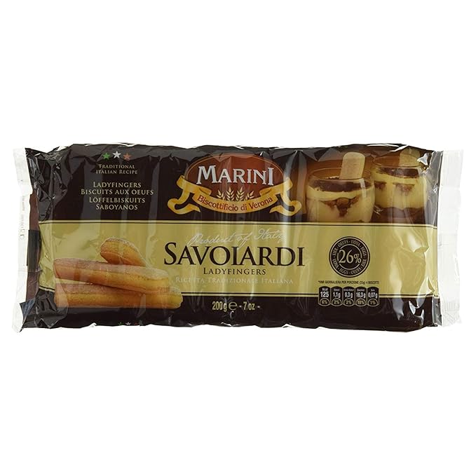 Marini Savoiardi Italian Ladyfingers Cookies 200 Grams - Biscottificio di Verona Italiani - Product of Italy - Perfect for Tiramisu - Case 1