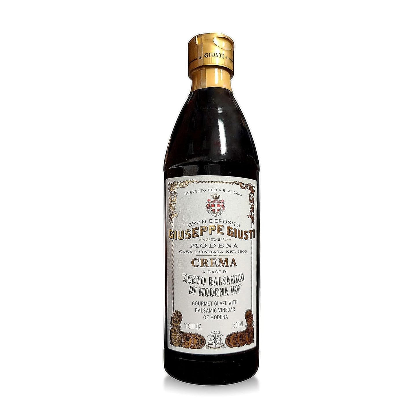 Giuseppe Giusti Italian Crema Balsamic Glaze Vinegar Reduction of Modena IGP, Natural Flavored Balsamic Vinegar Glaze Made With Balsamic Vinegar of Modena, Imported from Italy - 16.9 fl oz (500 ml) - 1 Case