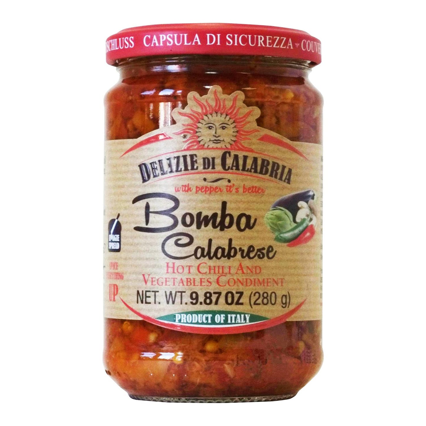 Bomba Calabrese Italian Hot Sauce Spread 9.87 oz - 1 Case