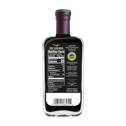 De Nigris Balsamic Vinegar Of Modena Excellence Line - Silver Eagle (45% Grape Must) 8,5 Oz (250ml) | Balsamic Vinegar From Modena Italy, Strong And Velvety Taste | Balsamic Vinegar Aged Case 1