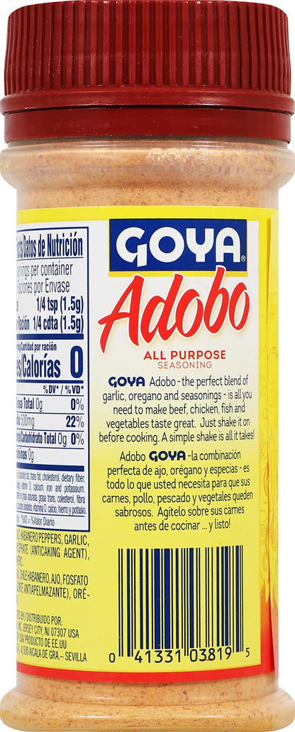 Goya Adobo All Purpose Seasoning Hot, 8 Ounce - Case 1