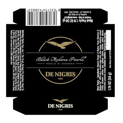 De Nigris Excellence Line - Black Modena Pearls 1,69 Oz (50gr) | with Balsamic Vinegar From Modena Italy With Incredible Flavors - Case 1