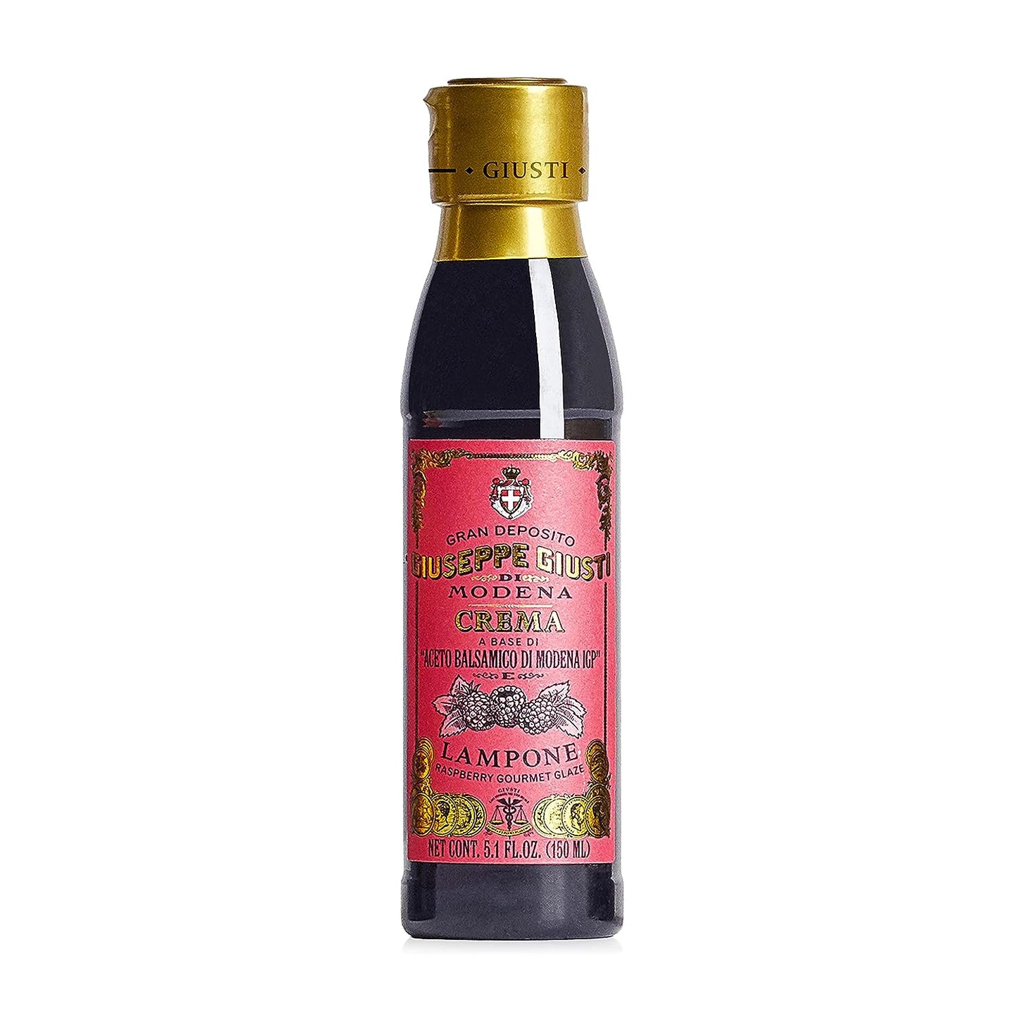 Giuseppe Giusti Crema Raspberry Balsamic Glaze of Modena - 150 ml - 1 Case