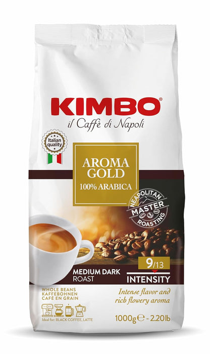 Kimbo Roasted Coffee Beans (Aroma Gold, 2.2 Pounds) - 1 Case