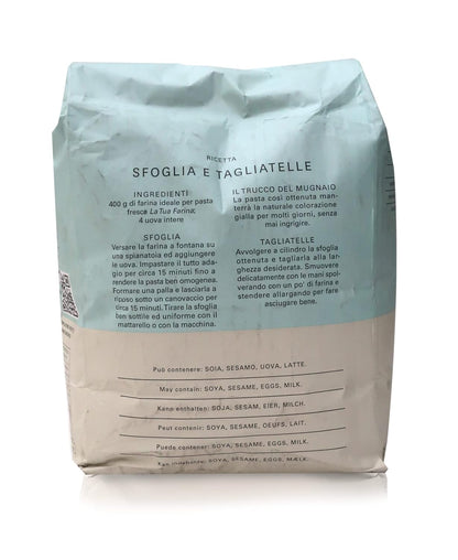 Molino Pasini Soft Wheat Flour Type "00" Ideal for Homemade Pasta, Wheat from Italy, 5 Kg / 11 Lb - 1 Case