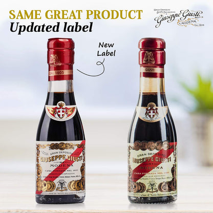 Giusti Giuseppe Modena Balsamic Vinegar, 5 Gold Medals "Banda Rossa" Champagnottina from Modena, Italy, 3.38 fl oz (100ml) - 1 Case