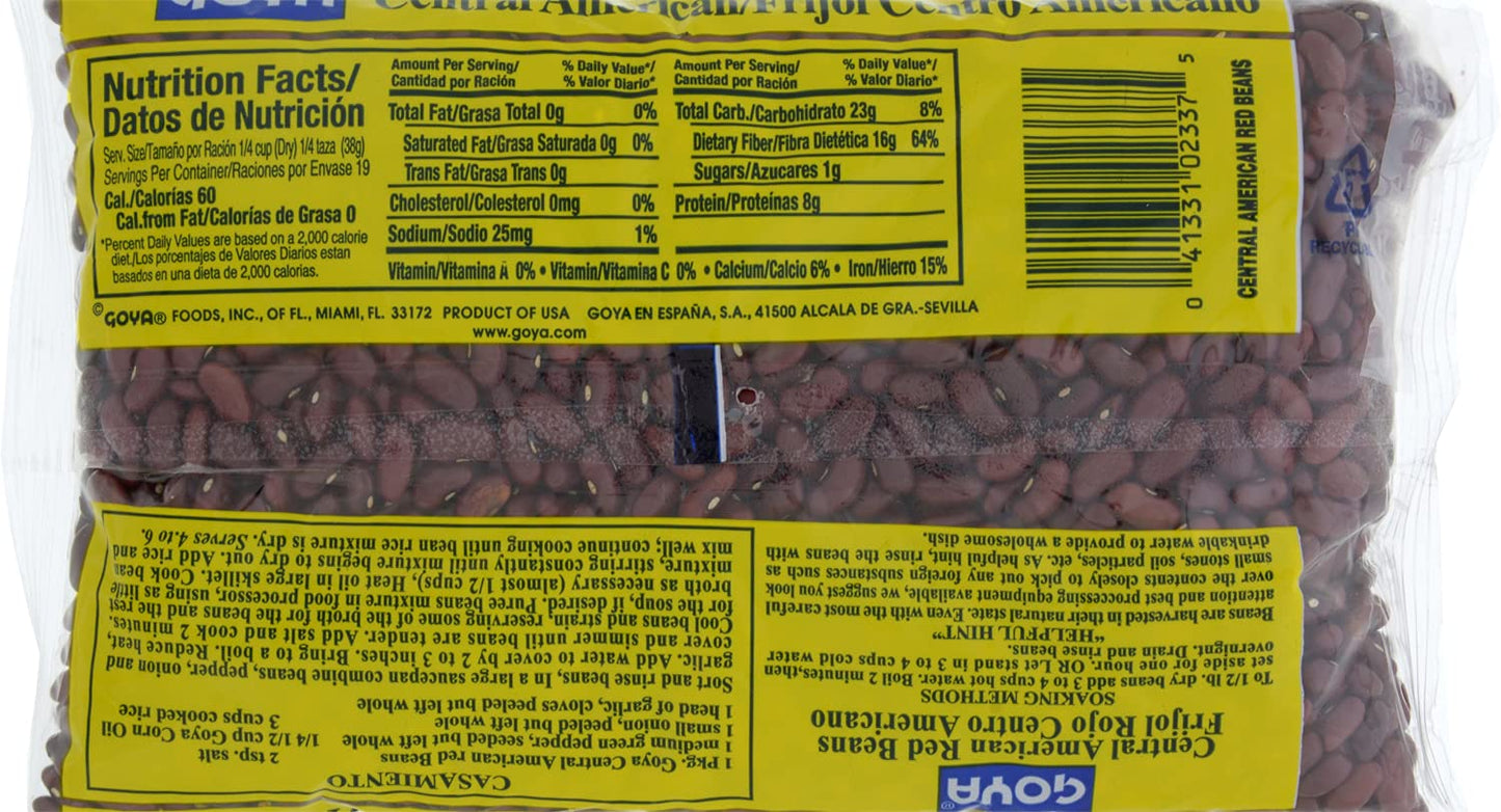 Goya Central American Red Beans, Dry, 24 Ounce Bag - Case 1