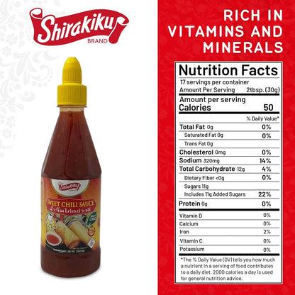 Shirakiku Sweet Chili Sauce - Non GMO Thai Sweet & Spicy Flavor Chili Sauce - Squeeze Bottle Sauce with Twist Cap - Ideal for Dipping, Marinades, BBQ, and Salad Dressings - 18 oz Case 1