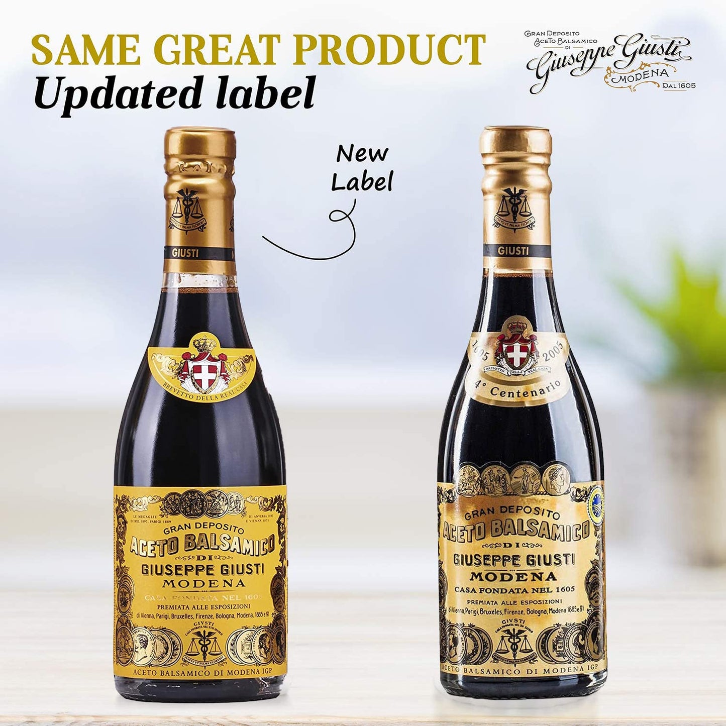 Giuseppe Giusti 4 Gold Medals "Quarto Centenario" Champagnotta In a Gift Box Traditional Balsamic Vinegar of Modena Aged Over 15 Years Old - 250ml - 1 Case