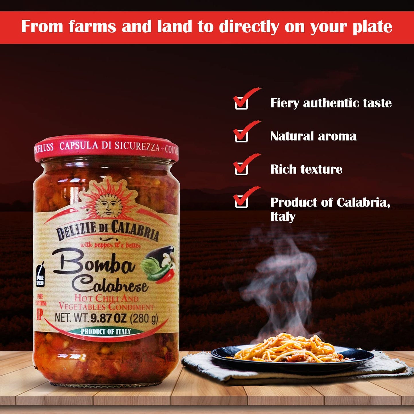 Bomba Calabrese Italian Hot Sauce Spread 9.87 oz - 1 Case