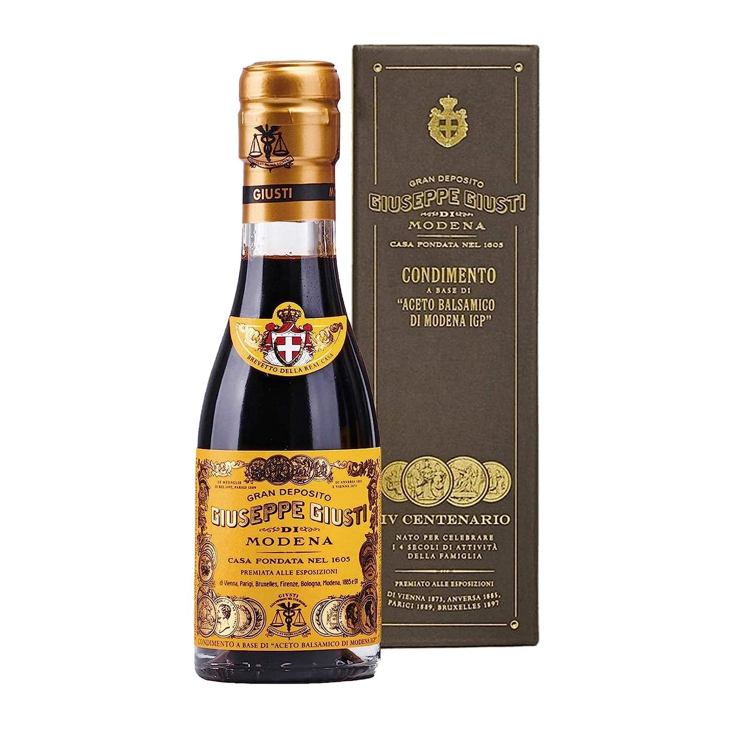 Giuseppe Giusti 4 Gold Medals "Quarto Centenario" Champagnottina In a Gift Box Traditional Balsamic Vinegar of Modena Aged Over 15 Years Old - 100ml - 1 Case