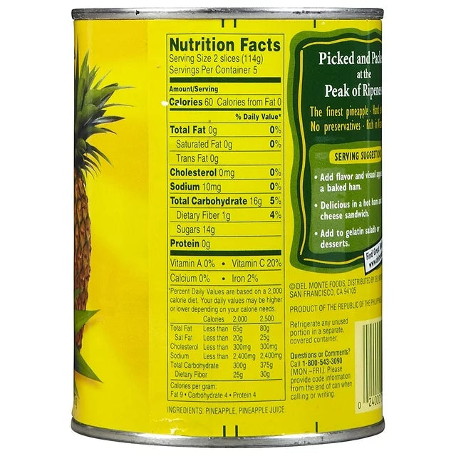 Del Monte Pineapple 20 Oz Sliced Wholesale - Case 1