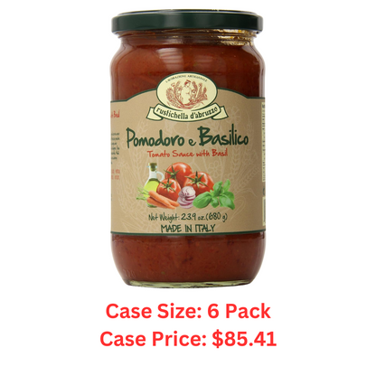 Rustichella d'Abruzzo Tomato Sauce with Basil - 24 ounce - Case 1