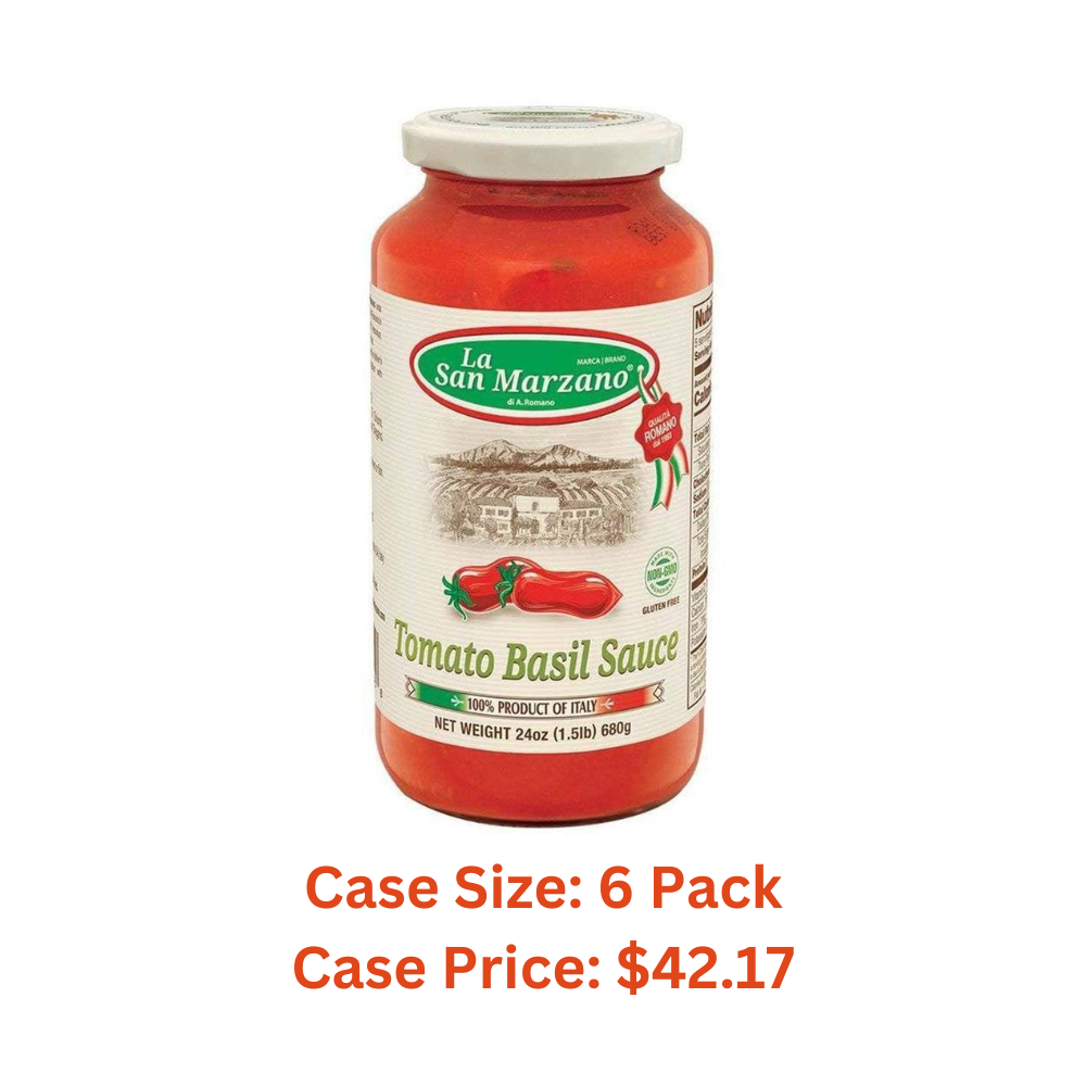 La San Marzano 313295 Tomato & Basil Sauce44; 24 fl. oz - 1 Case