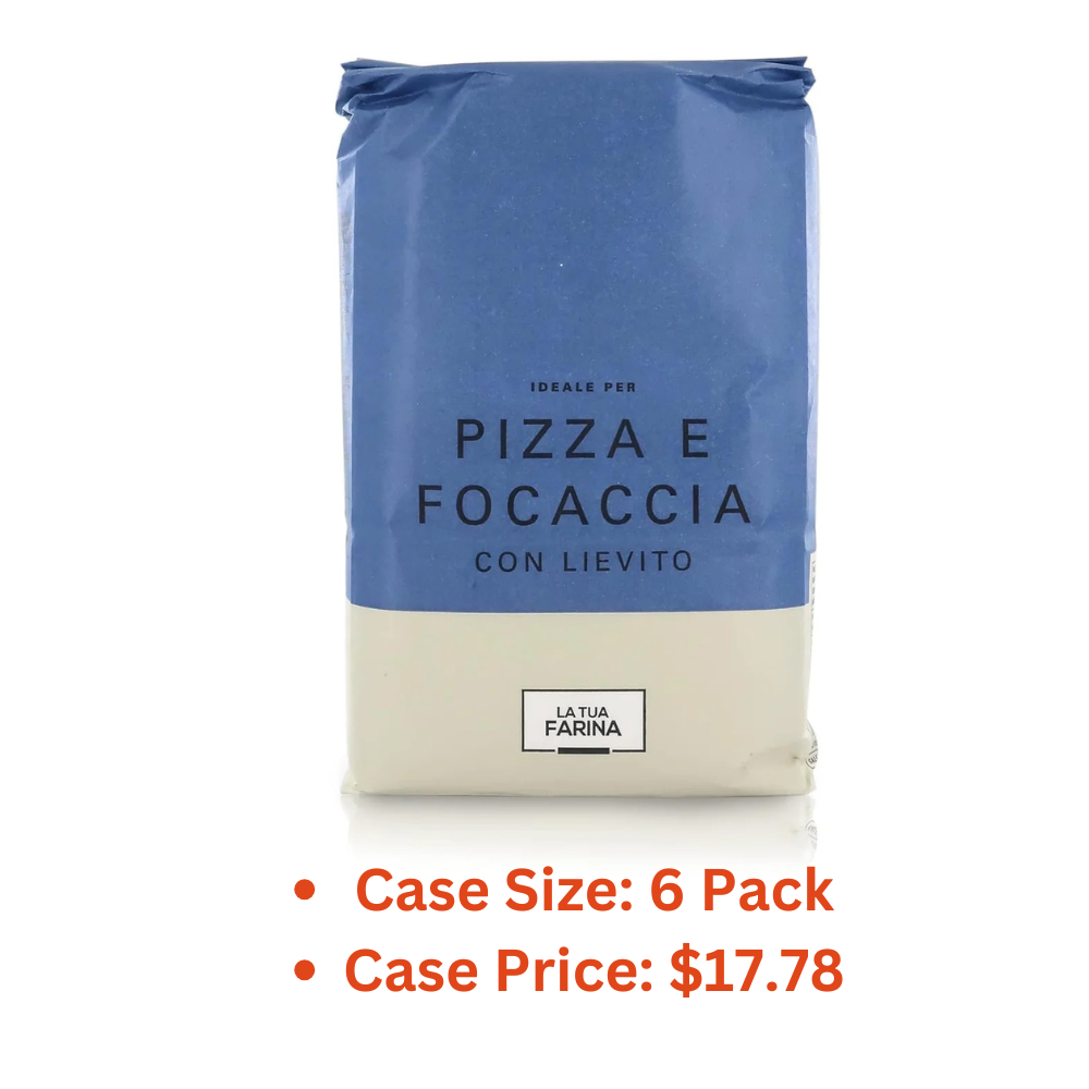 Molino Pasini Soft Wheat Flour Type "0" Ideal for Pizza and Focaccia with Yeast, Wheat from EU, 1 Kg / 2.20 Lb - 1 Case