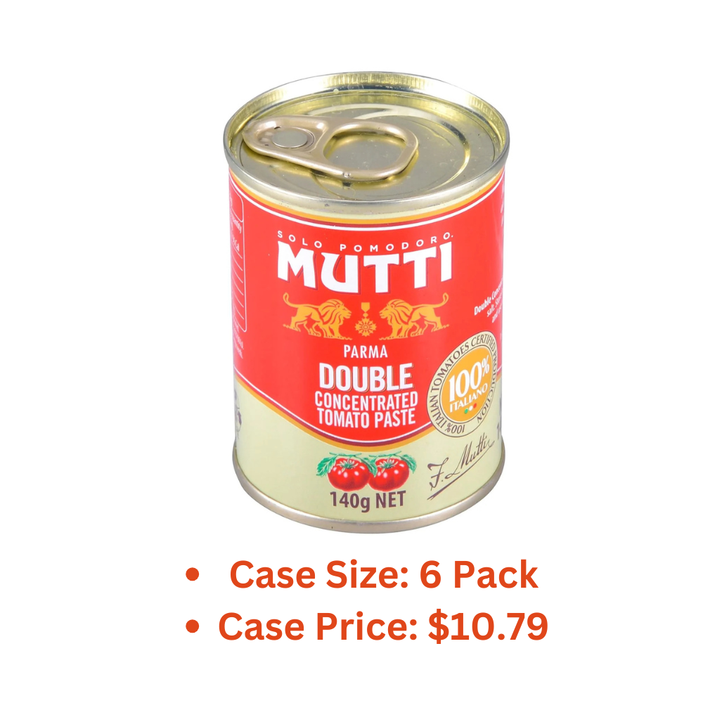 Mutti Double Concentrated Tomato Paste (Doppio Concentrato), 4.94 oz. Can | Italy’s #1 Brand of Tomatoes | Canned Tomatoes | Vegan Friendly & Gluten Free | No Additives or Preservatives - 1 Case