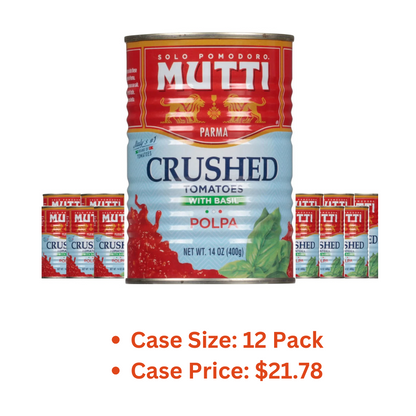 Mutti Finely Chopped / Crushed Tomatoes with Basil (Polpa), 14 oz. | Italy’s #1 Brand of Tomatoes | Canned Tomatoes for Cooking | Vegan Friendly & Gluten Free | No Additives or Preservatives - 1 Case