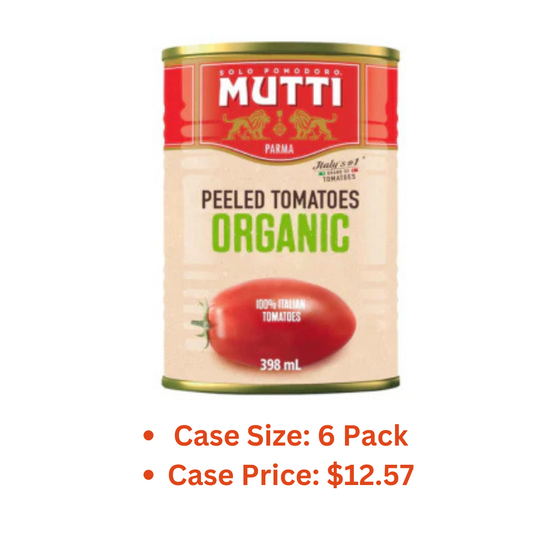 Mutti Organic Whole Peeled Tomatoes (Pelati), 14 oz. | Italy’s #1 Brand of Tomatoes | Fresh Taste for Cooking | Canned Tomatoes | Vegan Friendly & Gluten Free | No Additives or Preservatives - 1 Case