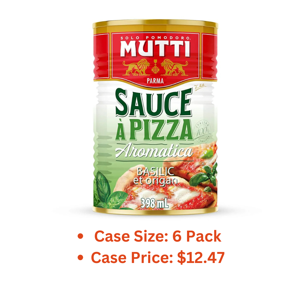 Mutti Pizza Sauce with Basil & Oregano, 14 oz | Italy’s #1 Brand of Tomatoes | Fresh Taste for Cooking | Canned Sauce | Vegan Friendly & Gluten Free | No Additives or Preservatives - 1 Case