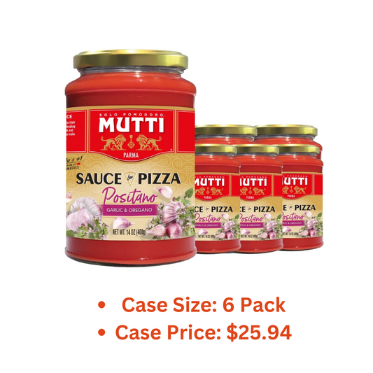 Mutti Positano Sauce for Pizza with Garlic & Oregano, 14 oz. | Italy’s #1 Brand of Tomatoes | Tomato Sauce for Pizza | Vegan Friendly & Gluten Free | No Additives or Preservatives - 1 Case