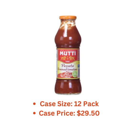 Mutti Tomato Puree (Passata), 14 oz. | Italy’s #1 Brand of Tomatoes | Fresh Taste for Cooking | Canned Tomatoes | Vegan Friendly & Gluten Free | No Additives or Preservatives - 1 Case