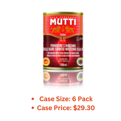 Mutti Whole Peeled Authentic San Marzano PDO Tomatoes (Pelati), 14 oz | Italy’s #1 Brand of Tomatoes | Canned Tomatoes | Vegan Friendly & Gluten Free | No Additives or Preservatives - 1 Case