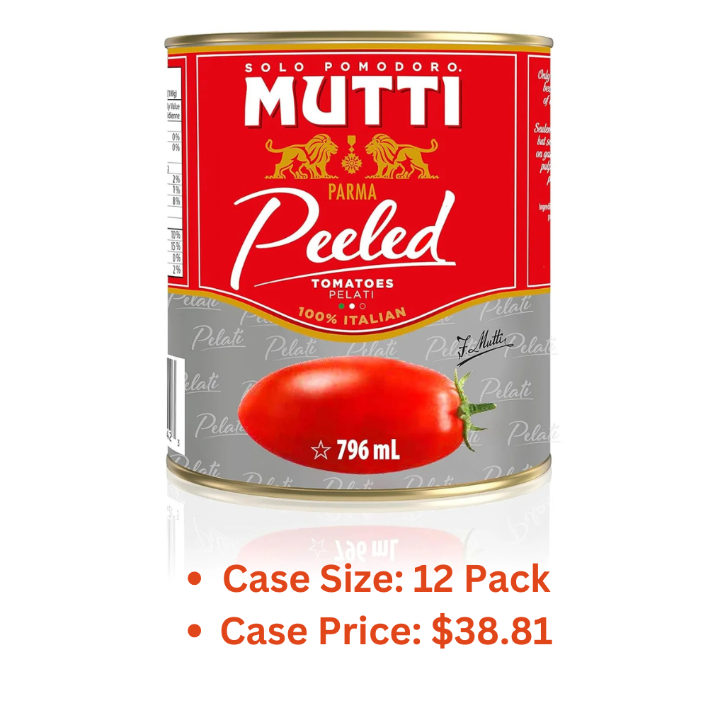 Mutti Whole Peeled Tomatoes (Pelati), 28 oz. | Italy’s #1 Brand of Tomatoes | Fresh Taste for Cooking | Canned Tomatoes | Vegan Friendly & Gluten Free | No Additives or Preservatives - 1 Case