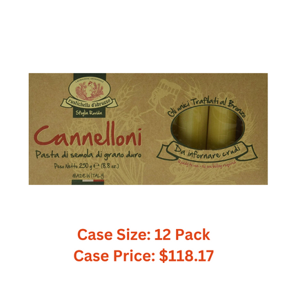 Rustichella D' Abruzzo Cannelloni Durum Wheat Pasta in Tray, 8.8 Ounce - Case 1