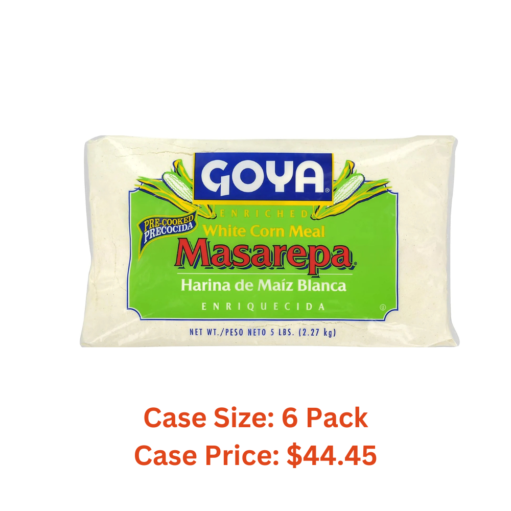 Goya Foods Masarepa Pre-Cooked White Corn Meal, 5 Pound - Case 1